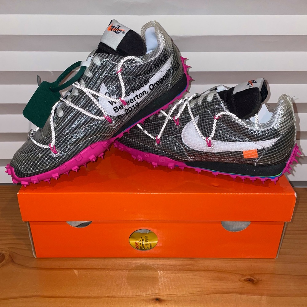 Nike Black White Pink Off-White Style Trail Running Shoes